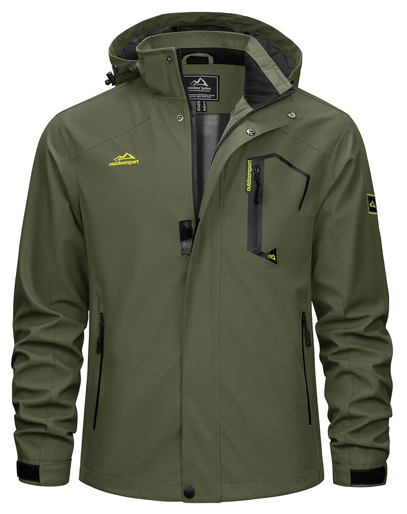 TACVASEN Men's Waterproof Raincoat Windbreaker Jackets with